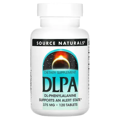 DL-фенілаланін Source Naturals DLPA 375 мг, 120 таблеток