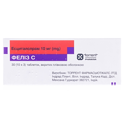 Фелиз С таблетки, п/плен. обол. по 10 мг №30 (10х3)