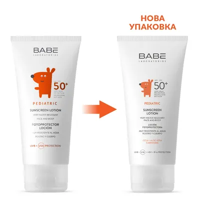 Лосьйон сонцезахисний Babe Laboratorios Pediatric SPF50+ для обличчя та тіла дитячий, 100 мл