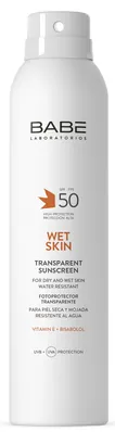 Сонцезахисний спрей Babe Laboratorios SPF50+ Wet Skin прозорий водостійкий, 200 мл