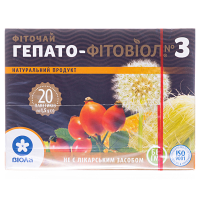 Фиточай Фитовиол №3 Гепато по 1.5 г №20 в фил.-пак.