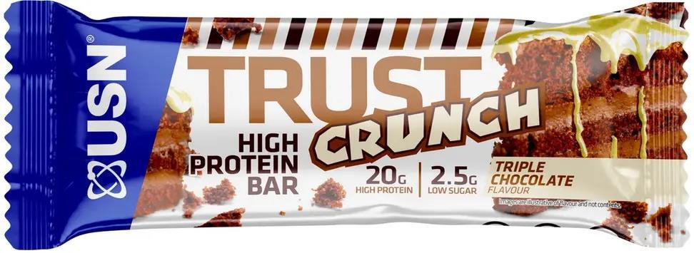 Батончик протеїновий USN Trust Crunch потрійний шоколад, 60 г