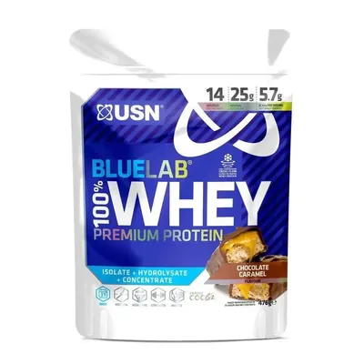 Протеїн сироватковий змішаний USN Blue Lab 100% Whey шоколад та карамель, 476 г