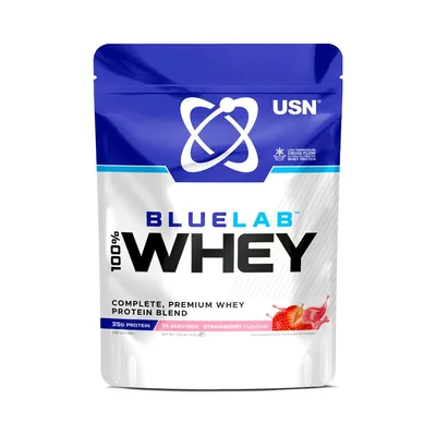 Протеїн сироватковий змішаний USN Blue Lab 100% Whey полуниця, 476 г