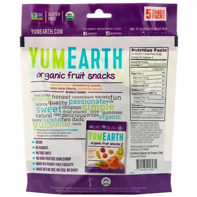 Желейні фруктові снеки YumEarth Organic Fruit Snacks пакетики по 19.8 г №5