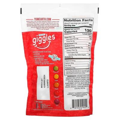 Конфеты жевательные органические YumEarth Organic Giggles, 142 г