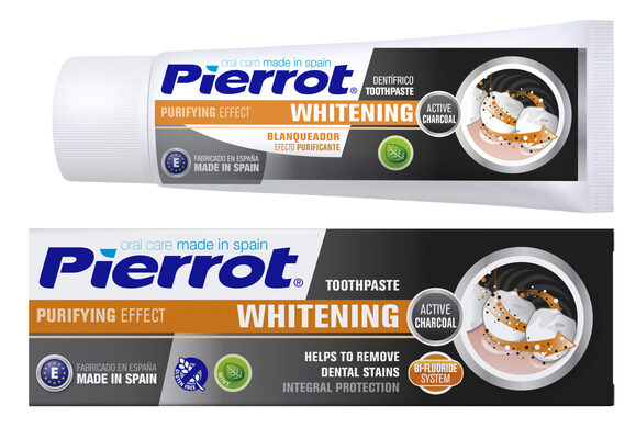 Зубная паста Pierrot Отбеливающая с древесным углем Ref.62, 75 мл