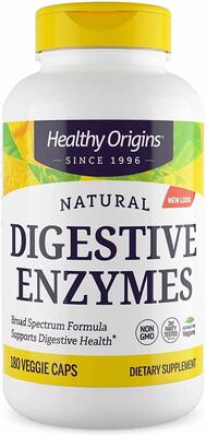 Пищеварительные ферменты Healthy Origins Digestive Enzymes Broad Spectrum, 180 вегетарианских капсул