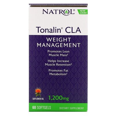 Конъюгированная линолевая кислота Natrol Tonalin CLA 1200 мг, 60 мягких таблеток