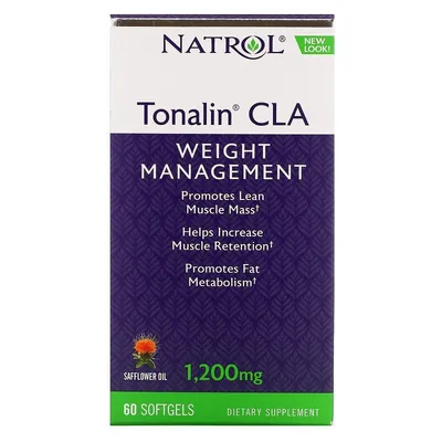 Кон'югована лінолева кислота Natrol Tonalin CLA 1200 мг, 60 м'яких таблеток