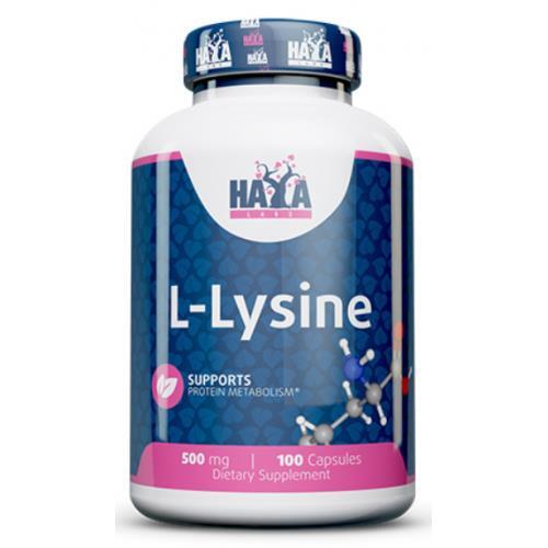L-лізин Haya Labs L-Lysine 500 мг, 100 капсул