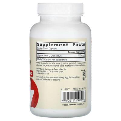 L-лизин Jarrow Formulas L-Lysine 500 мг, 100 капсул