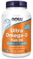 Ультра Омега-3 NOW Ultra Omega-3 Fish Oil, 180 м’яких желатинових капсул (риб'ячий желатин)