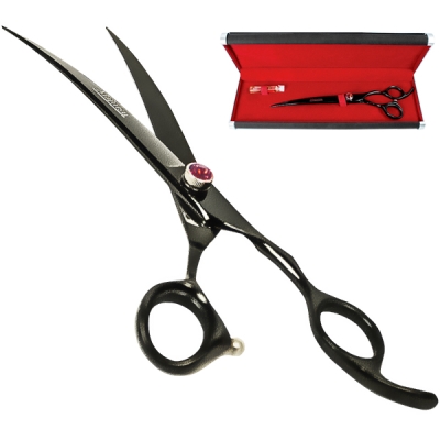 Ножиці Davis Majutsu Titanium Curved вигнуті для стрижки собак 8,5", 21,6 см