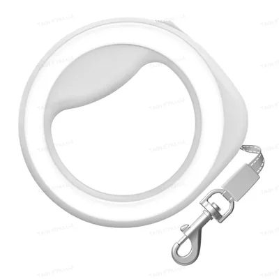 Повідок-рулетка для собак Collar WAUDOG круглий, розмір XS-M, білий