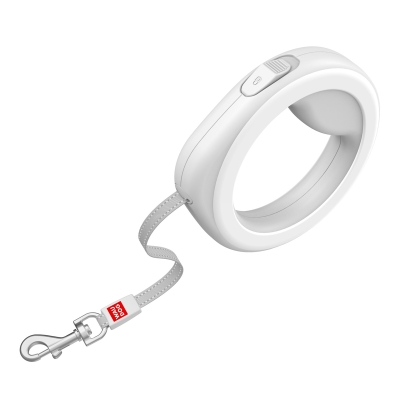 Повідок-рулетка для собак Collar WAUDOG круглий, розмір XS-M, білий