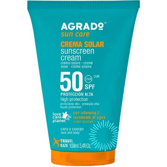 Крем Agrado солнцезащитный SPF50 в тубе, 100 мл
