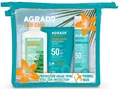Набір Agrado Sun Care Захист від сонця (Лосьйон після засмаги 100 мл + Крем сонцезахисний SPF50 100 мл + Міст сонцезахисний SPF50 75 мл + косметичка)