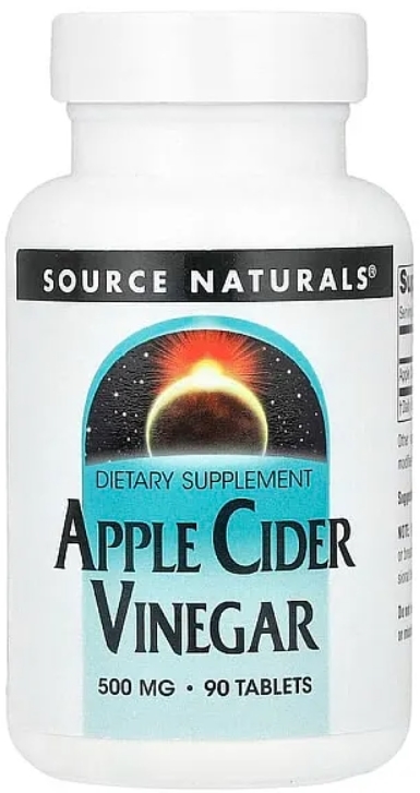 Яблочный уксус Source Naturals Apple Cider Vinegar 500 мг, 90 таблеток