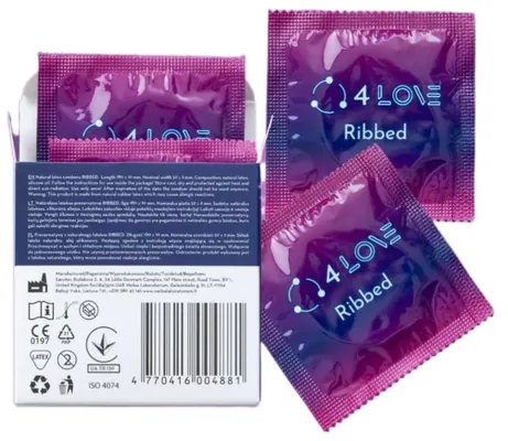 Презервативи 4LOVE Ribbed ребристі, 4 штуки