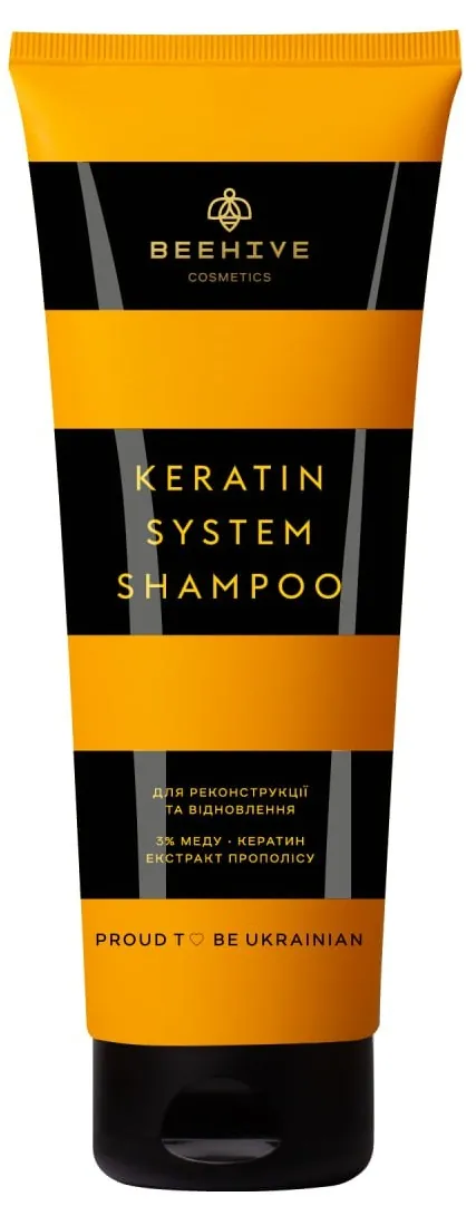 Шампунь Beehive Keratin System для реконструкції та відновлення пошкодженого волосся, 250 мл