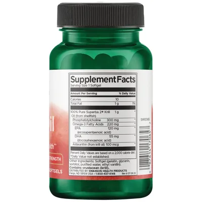 Криля олія Swanson Krill Oil Maximum Strength м'які капсули №30