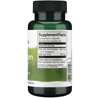Дикий ямс Swanson Wild Yam Root, 100 капсул