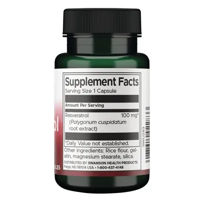 Ресвератрол Swanson Resveratrol 100 мг, 30 капсул