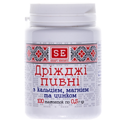 Дрожжи пивные Фармаком Ca+Mg+Zn таблетки №100 в бан.