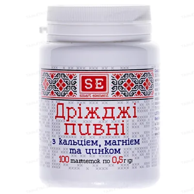 Дріжджі пивні Фармаком Ca+Mg+Zn таблетки №100 в бан.