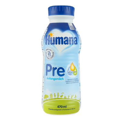 Суміш рідка молочна Humana PRE з LC PUFA, пребіотиками і нуклеотидами для дітей з народження, 470 мл