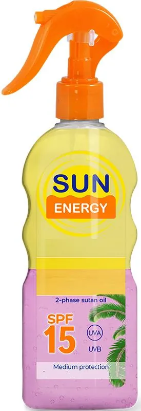 Олія для засмаги Sun Energy SPF15 двофазна, 200 мл