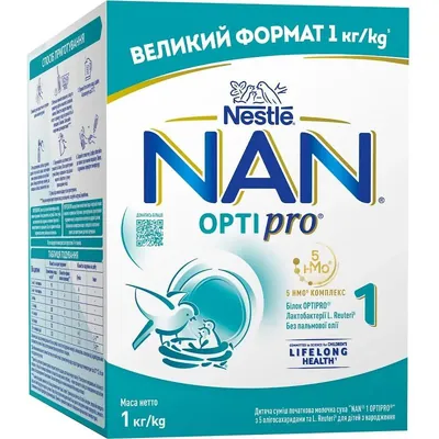 Суміш суха молочна NAN 1 Optipro з 5 олігосахаридами та L. Reuteri для дітей з народження, 1000 г