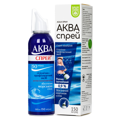 Аква Спрей Baum Pharm спрей наз. 0.9 % по 150 мл во флак.