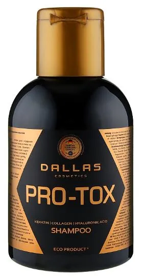 Шампунь Dallas Cosmetics Pro-Tox з кератином, колагеном і гіалуроновою кислотою, 500 мл