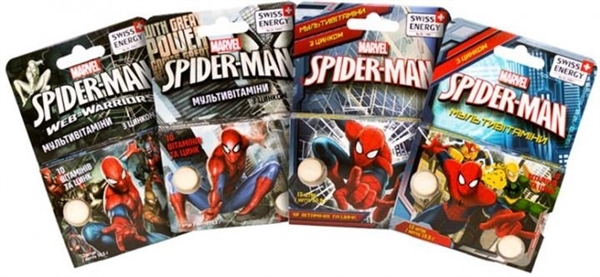 Витамины Swiss Energy Multivitamins Spider Man таблетки жевательные №12