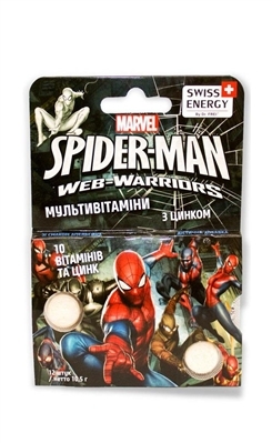 Витамины Swiss Energy Multivitamins Spider Man таблетки жевательные №12