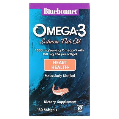 Натуральная Омега-3 из жира лосося Bluebonnet Nutrition капсулы №180