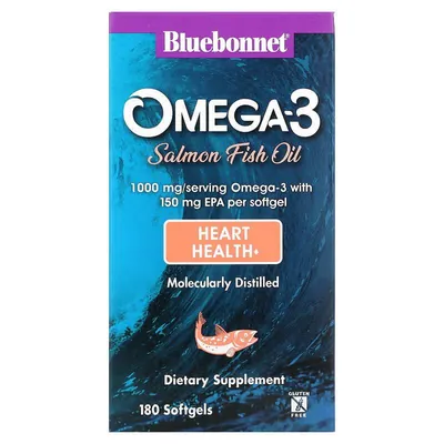 Натуральна Омега-3 із жиру лосося Bluebonnet Nutrition капсули №180