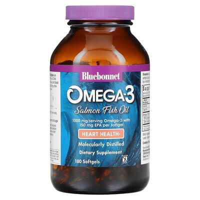 Натуральная Омега-3 из жира лосося Bluebonnet Nutrition капсулы №180