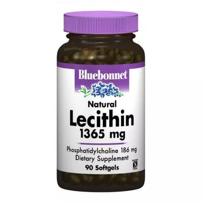 Натуральный Лецитин 1365 мг Bluebonnet Nutrition капсулы №90
