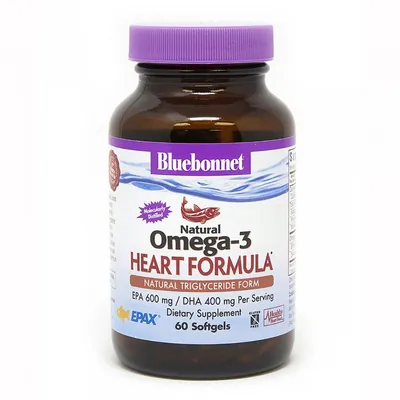 Омега-3 Формула для серця Bluebonnet Nutrition Omega-3 Heart Formula капсули №60