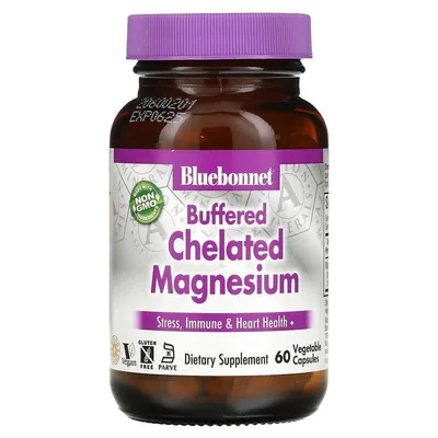 Хелатний Буферний Магній Bluebonnet Nutrition Buffered Chelated Magnesium капсули №60