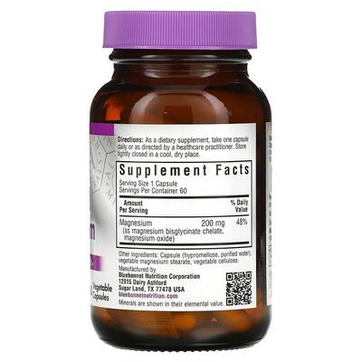 Хелатный Буферный Магний Bluebonnet Nutrition Buffered Chelated Magnesium капсулы №60