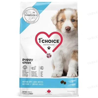 Корм сухий 1st Choice Puppy Medium & Large для цуценят середніх і великих порід, з куркою, 2 кг
