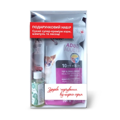 Набор корм сухой 1st Choice Adult Toy & Small Lamb & Fish для взрослых собак мини и малых пород, 0,35 кг + шампунь + лакомства