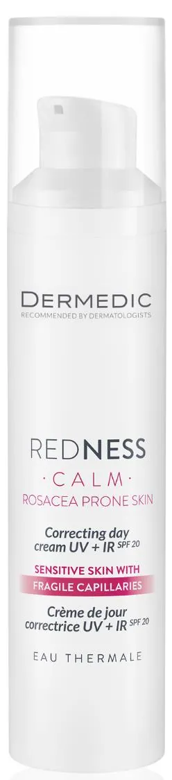Крем для обличчя Dermedic Redness Calm UV+IR SPF20 коригувальний денний, 40 мл