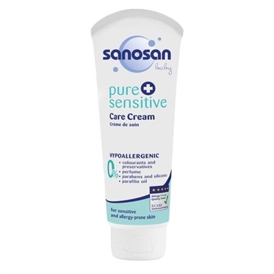 Крем детский гипоаллергенный Sanosan pure + sensitive для ухода за лицом и телом, 100 мл