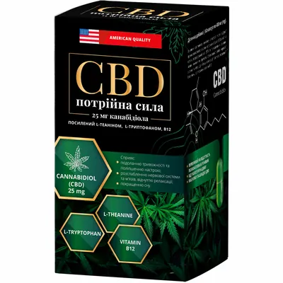 CBD Потрійна сила капсули по 400 мг №60