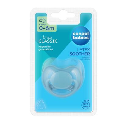 Пустышка латексная Canpol Babies 23/223_blu круглая 0-6 месяцев, 1 шт